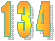   1 3 4