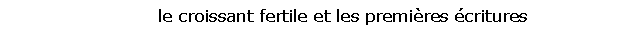 Zone de Texte:          le croissant fertile et les premi�res �critures 